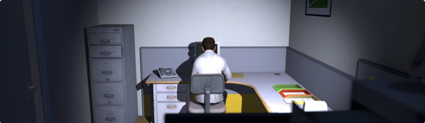 Appearances of dev textures were a welcome joke for mappers in the commercial version of The Stanley Parable.