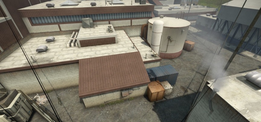 Crate placement in CSGO de-nuke is highly specific to create sightlines