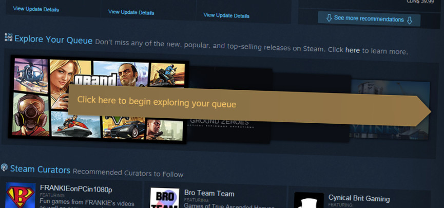 Looking Back – The Steam Discovery Update