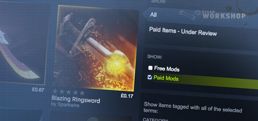 Valve Is Now Offering Mod Makers the Opportunity to Sell Their Work on the Steam Workshop