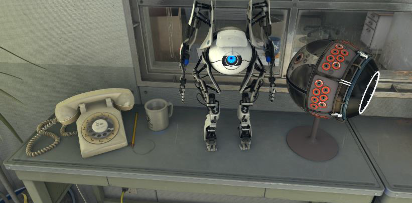 An official screenshot showing what appears to be a model of ATLAS from Portal 2